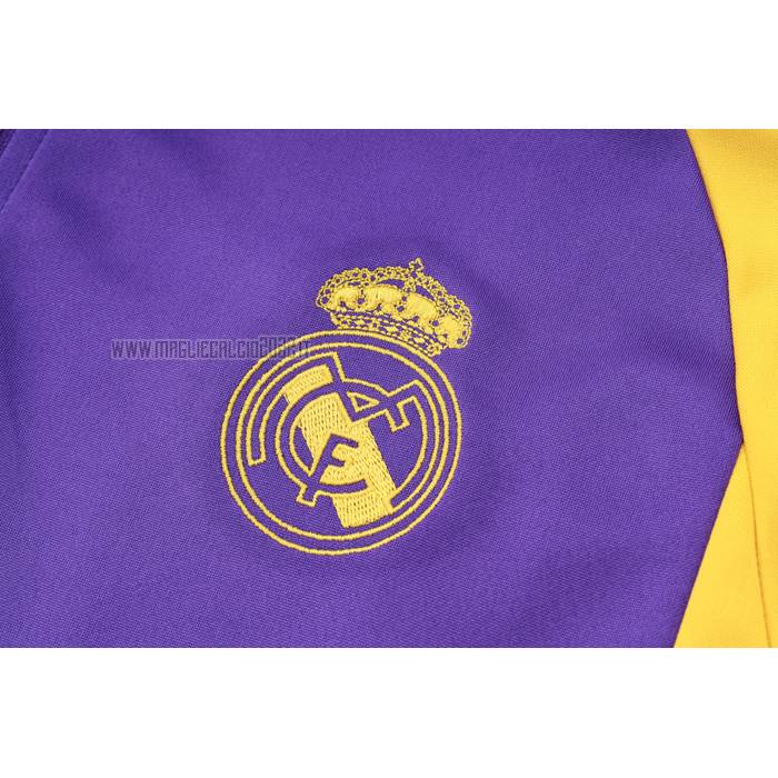 Tuta da Track de Felpa del Real Madrid Bambino 2023-2024 Purpura